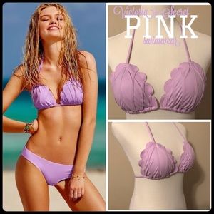 VS PINK Lavender mermaid seashell bikini top